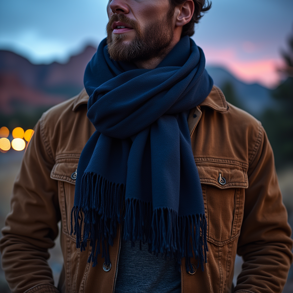 Rugged Boundaries | Solid Colored Scarf