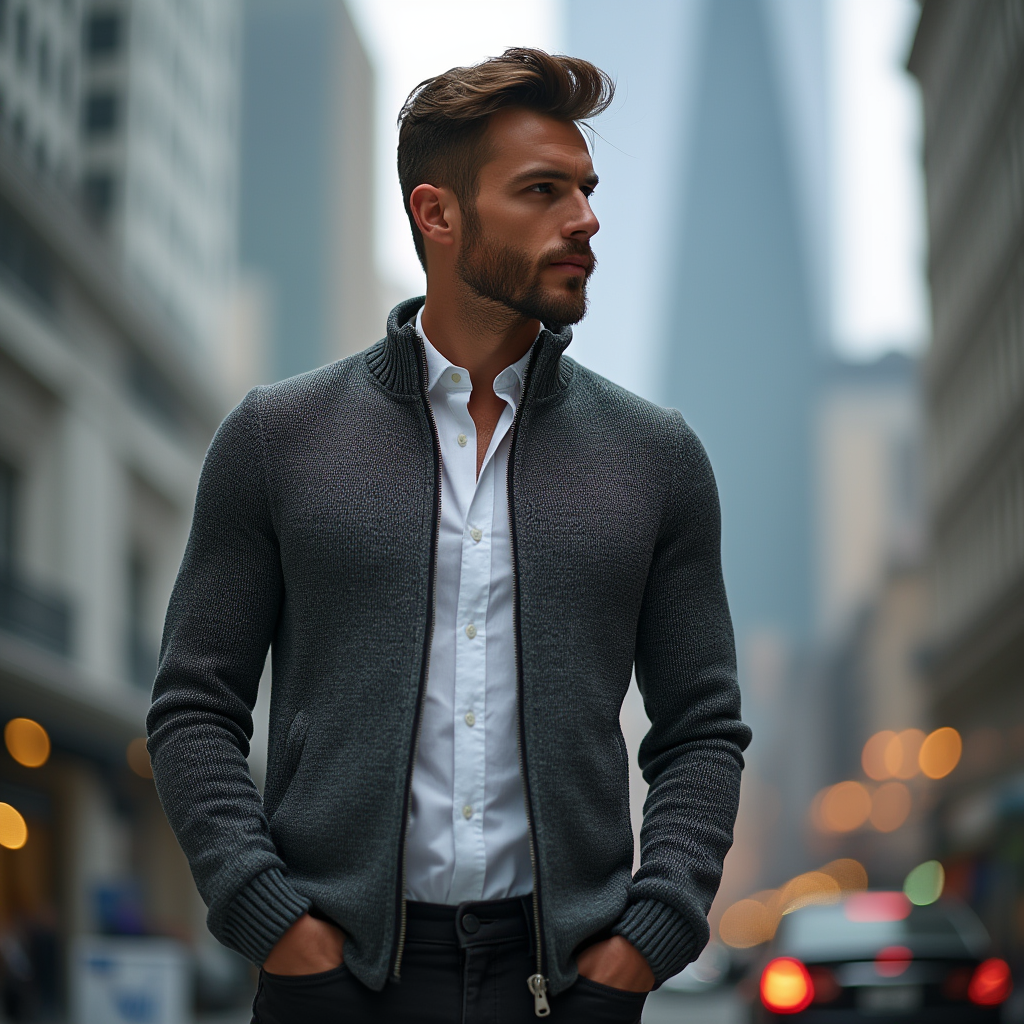 Modern Luxe Knit Zip Jacket™ | Dark Gray