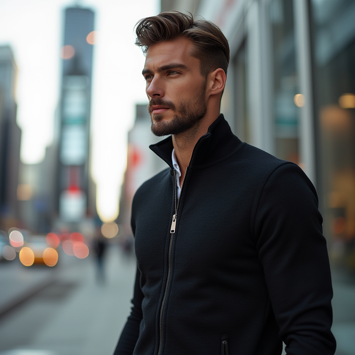 Modern Luxe Knit Zip Jacket™ | Black