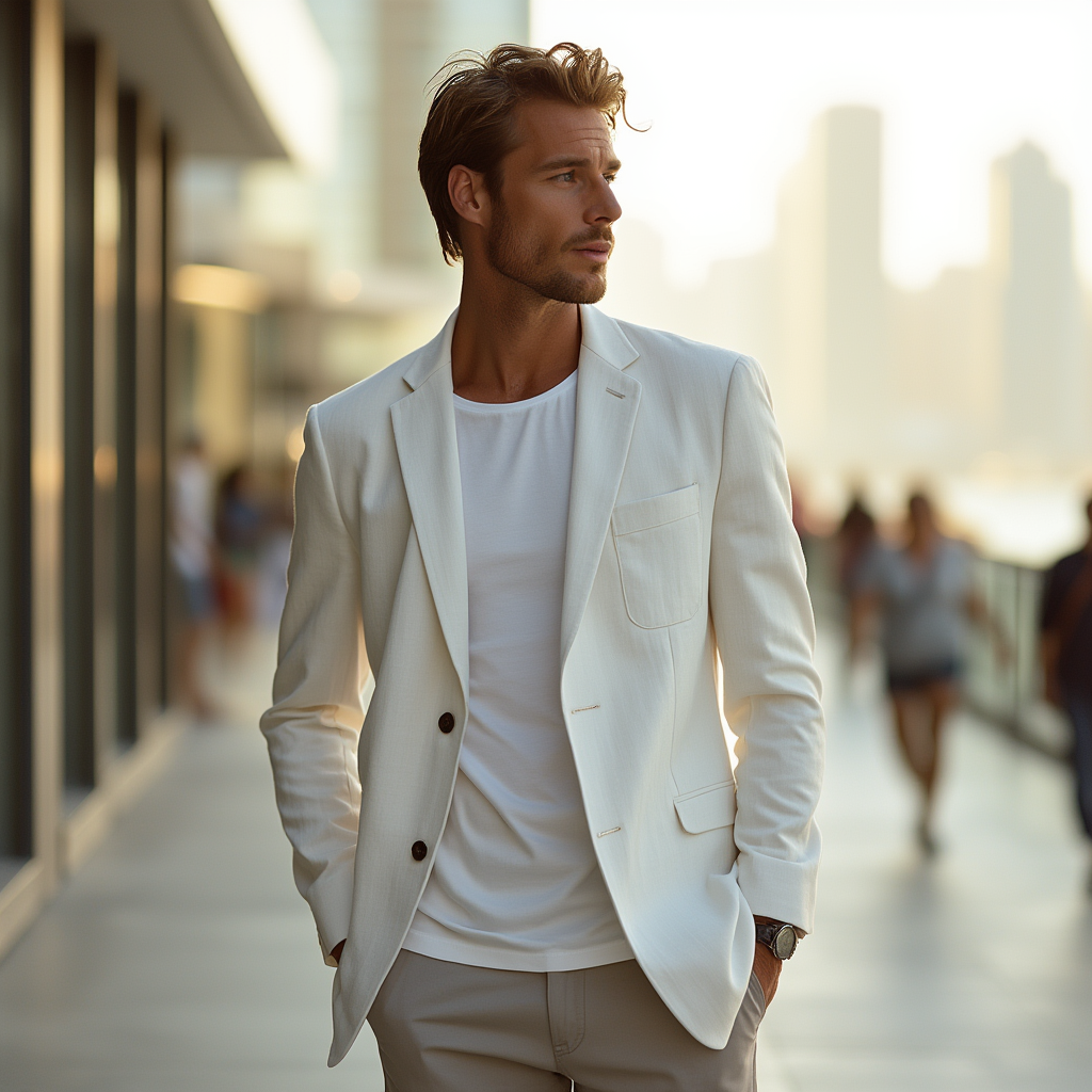 Breezy Linen Casual Blazer™ | White