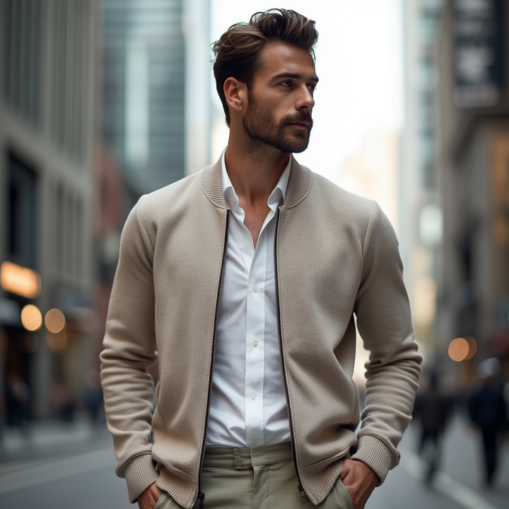 Modern Luxe Knit Zip Jacket™ | Beige