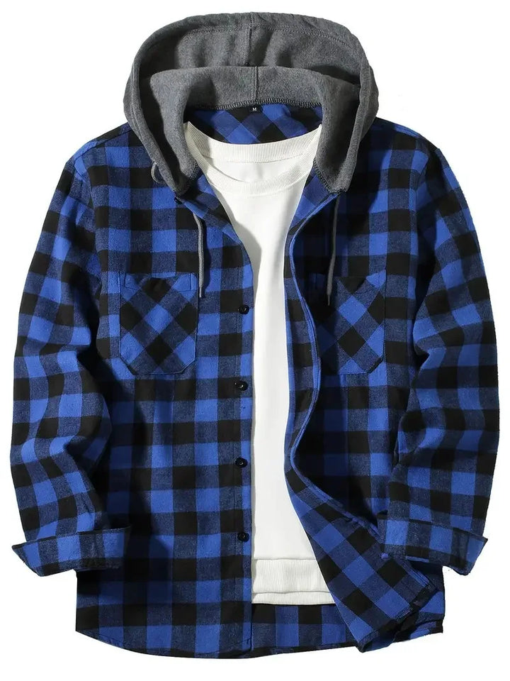 Urban Plaid Hooded Flannel Jacket™ | White