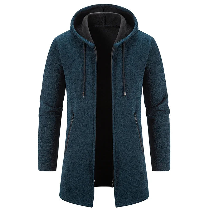 Metro Edge Hooded Knit Coat™ | Black