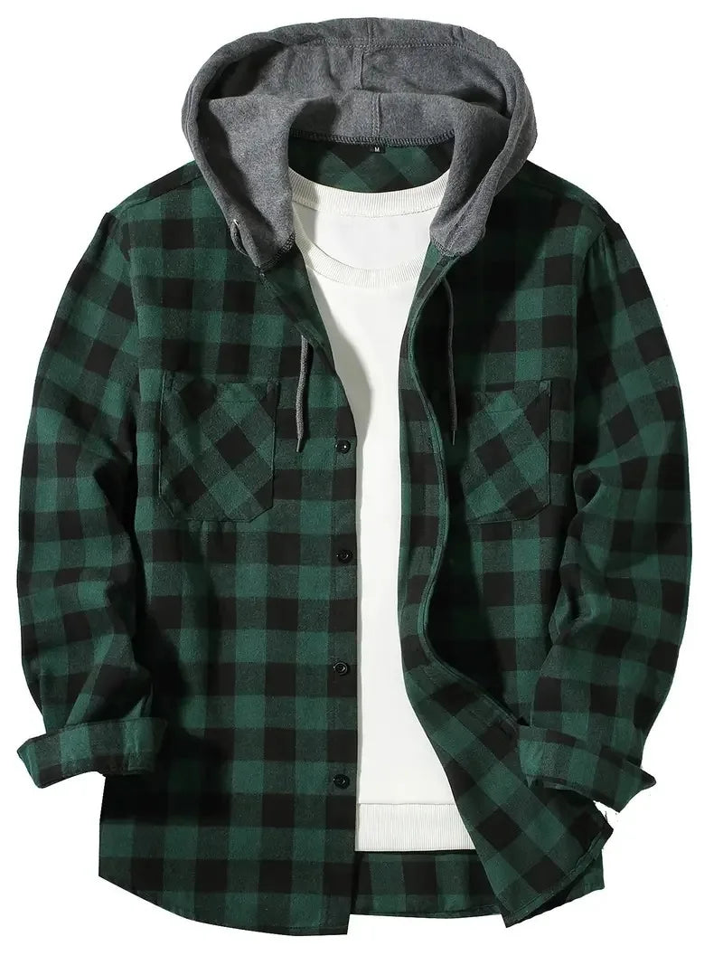 Urban Plaid Hooded Flannel Jacket™ | Red