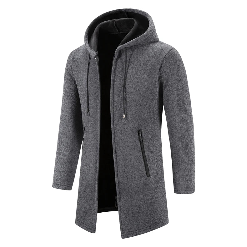 Metro Edge Hooded Knit Coat™ | Gray