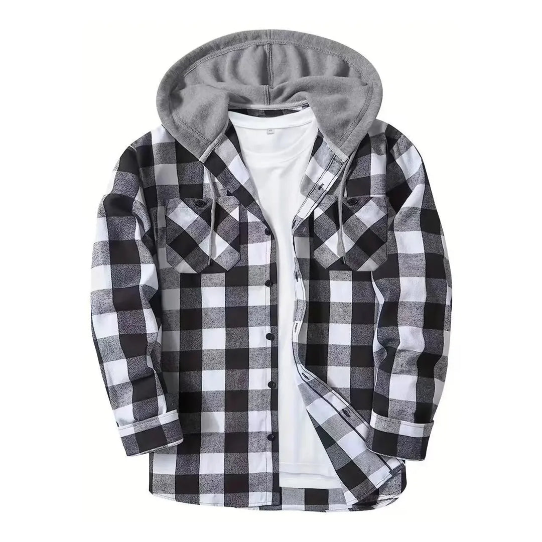 Urban Plaid Hooded Flannel Jacket™ | Red