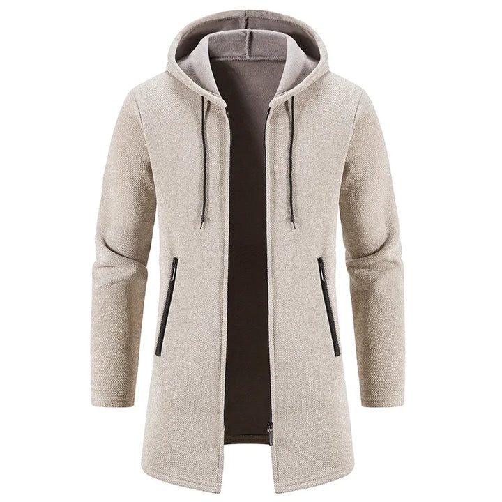 Metro Edge Hooded Knit Coat™ | Beige