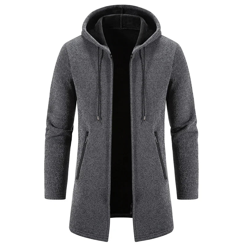 Metro Edge Hooded Knit Coat™ | Black