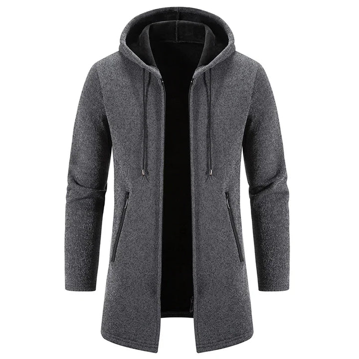 Metro Edge Hooded Knit Coat™ | Gray