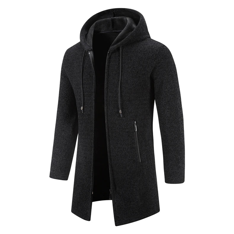 Metro Edge Hooded Knit Coat™ | Gray